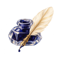Illustrated ink and quill